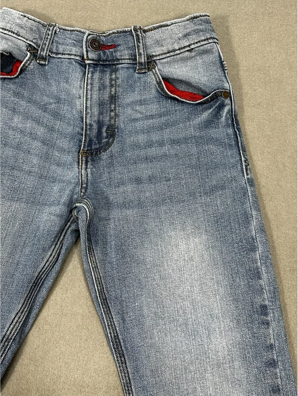 Wrangler Boys Jeans Size 7 Regular Taper Blue Denim Stretch 22x21